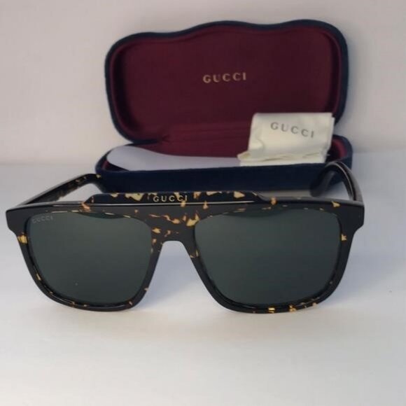 New Original Gucci GG1039S Havana tortoise square-frame sunglasses - Picture 1 of 14